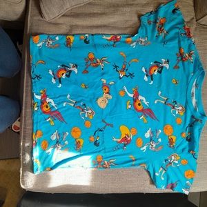 This is an Xtra large space Jame blue t-shirt